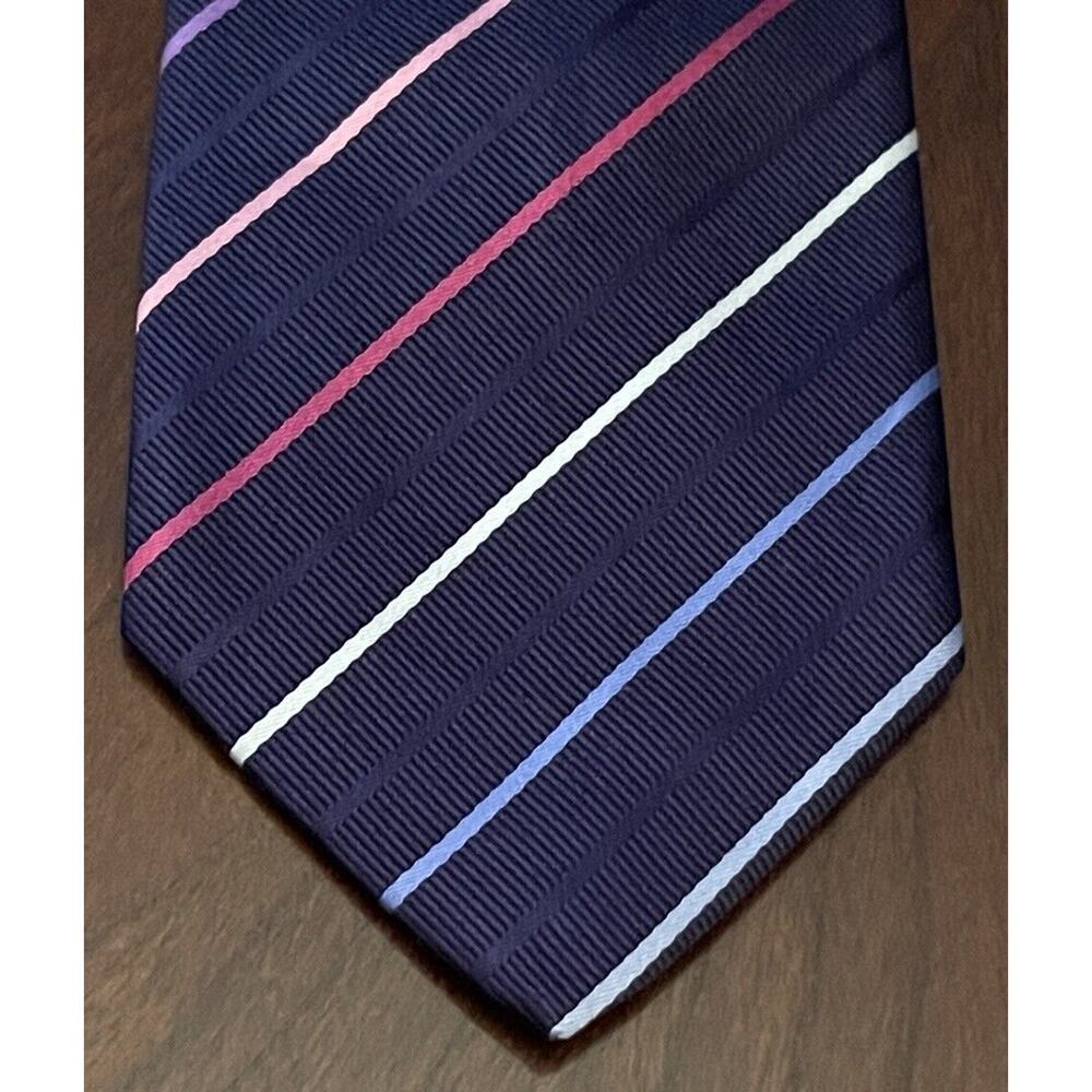 T.m. Lewin Blue Pink 100% Silk Men’s Neck Tie